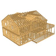 3D модель силового каркаса из ЛВЛ бруса